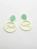 Pendientes argollas canarias verde pastel