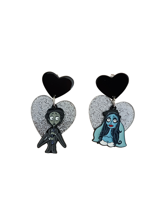 Pendientes Corazón Novia cadáver y Víctor