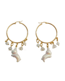 Pendientes argollas Conejitos blancos