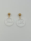 Pendientes argollas canarias blancas
