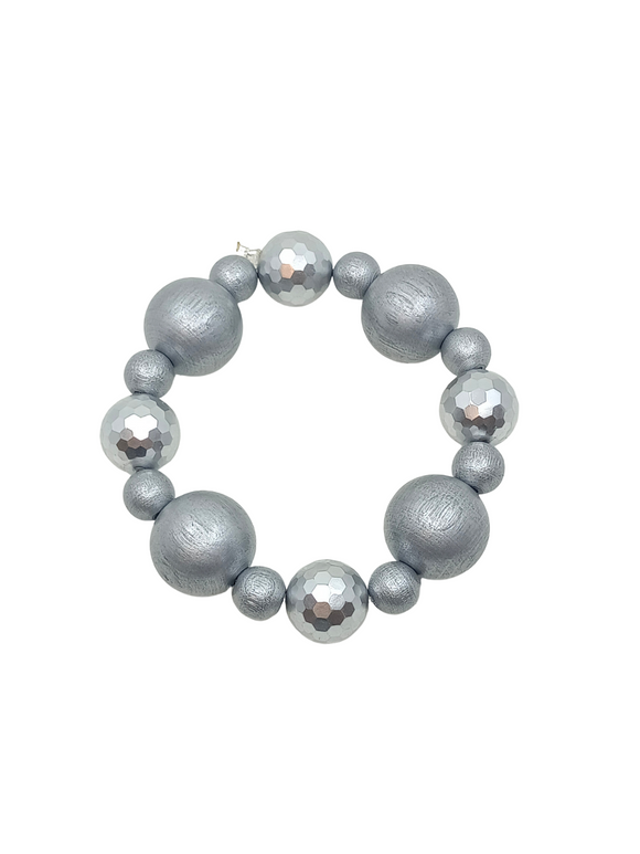 Pulsera elástica plateada Flamenca 2.0