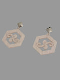 Pendientes argollas canarias hexagonales rosa nacarado