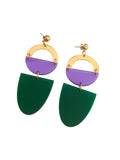 Pendientes Lúmina Verde botella y violeta