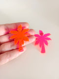 Pendientes Palmeras neón rosa