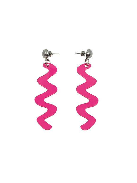 Pendientes Ondas rosas