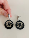 Pendientes argollas canarias negras