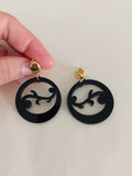 Pendientes argollas canarias negras