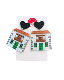 Pendientes Casas canarias y corazones