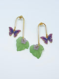 Pendientes Mariposas y hojas