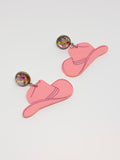 Pendientes Sombreros Cowgirl Rosas