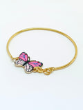 Butterfly rigid golden bracelet