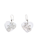 Pendientes Bicicleta y corazón transparente