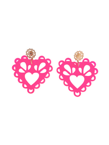Pendientes Corazones mexicanos neón