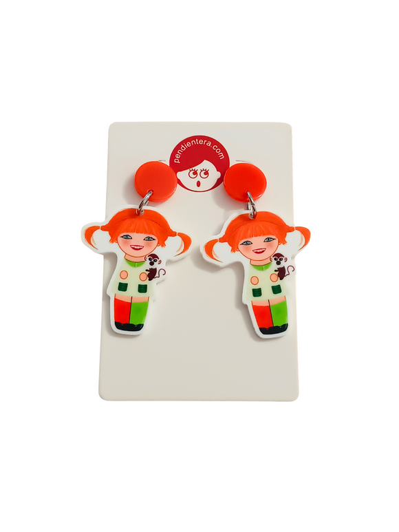 Pendientes Kokeshi Pippi