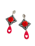 Pendientes Feria de abril rosas y corazones