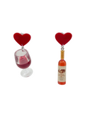 Pendientes Corazón y vino