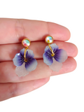 Pendientes Flores pensamientos