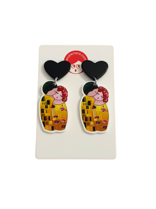 Pendientes Kokeshis El Beso estilo Klimt