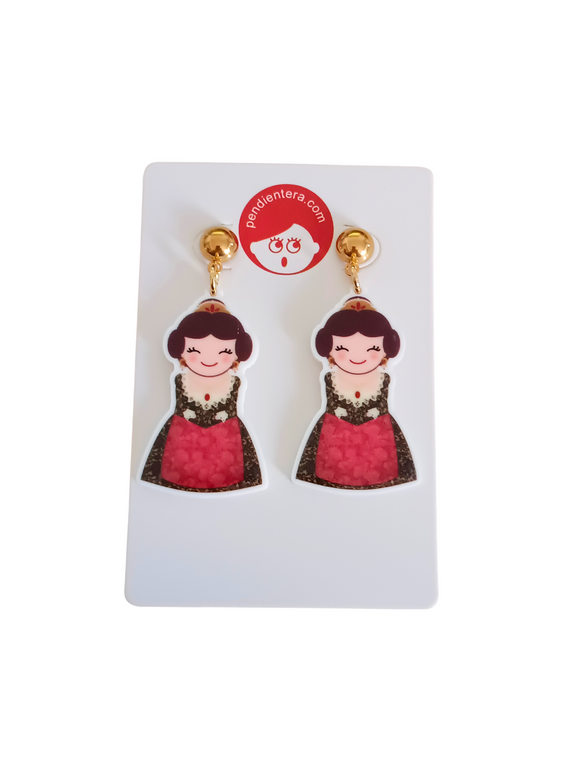 Pendientes Kokeshi Fallera