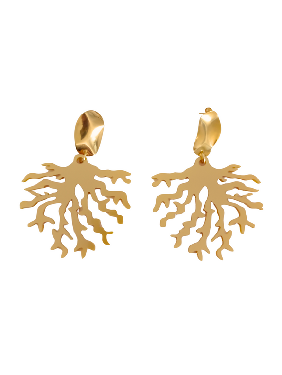 Pendientes Coral dorado