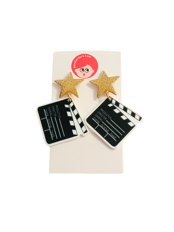 Pendientes Claquetas de cine y estrellas
