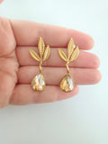 Pendientes glam Ramas y lágrimas champagne