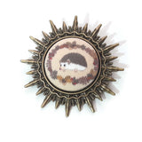 Kawaii Hedgehog button brooch