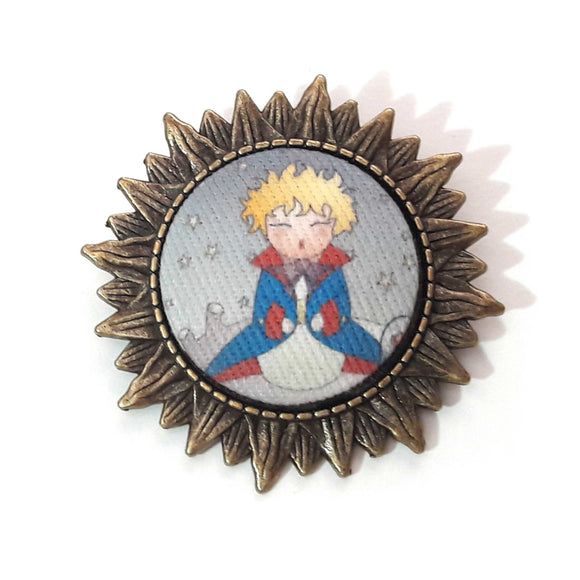 Kokeshi button brooch The little prince