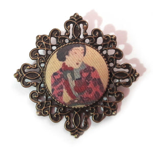 Broche botón Estampa japonesa