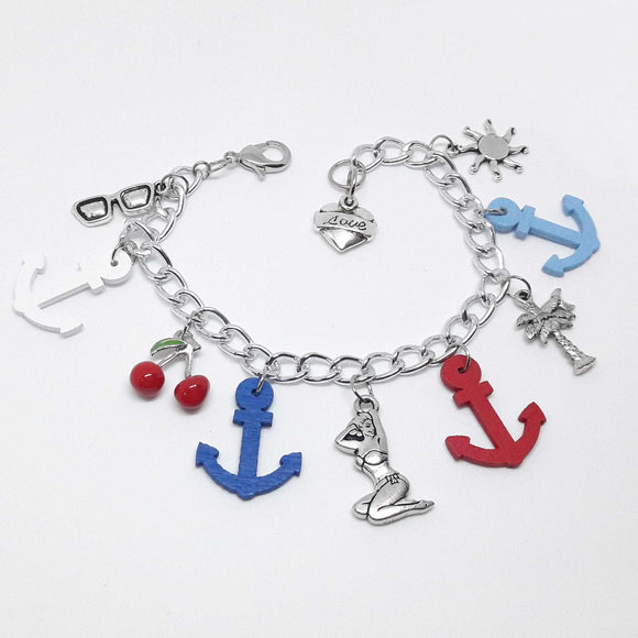 Pin up anchor bracelet