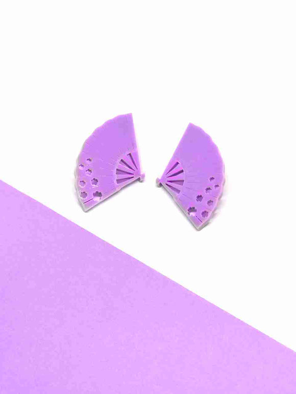 Lavender Fan Earrings 