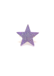 Lilac glitter star ring