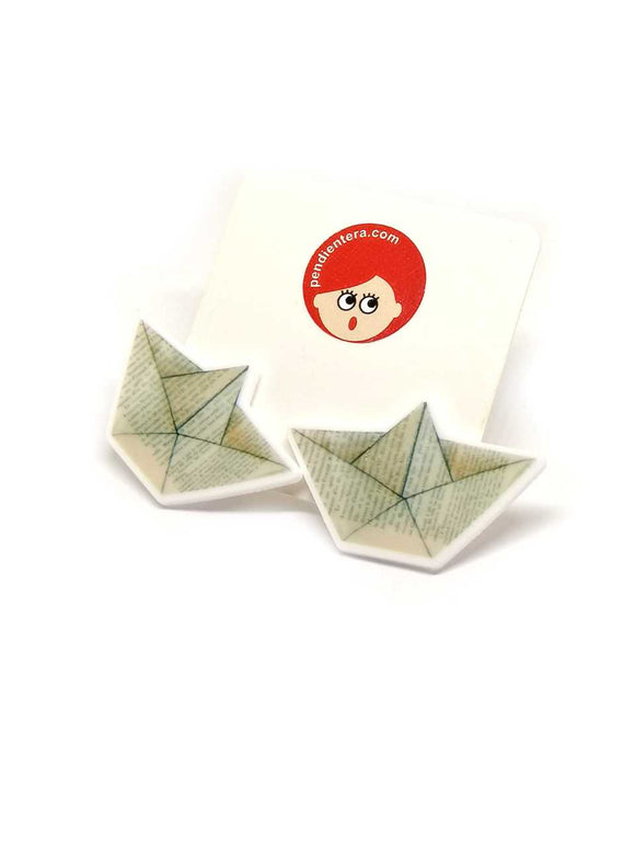Origami Ship Earrings