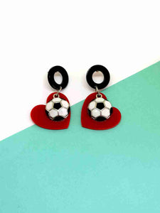 Pendientes Corazón balón de fútbol