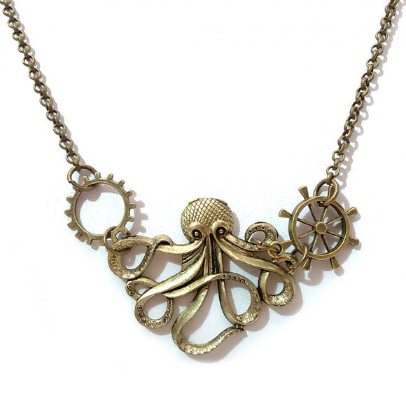 Steampunk octopus pendant