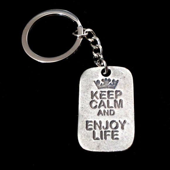 Keep calm and enjoy life keychain