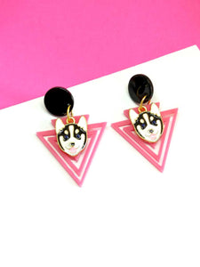 Husky and triangle earrings