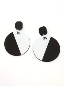 Black and White Circles Earrings