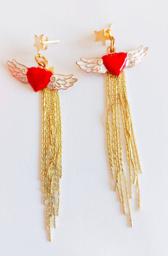 Winged Heart Earrings