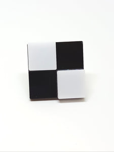 Black and White Square Ring