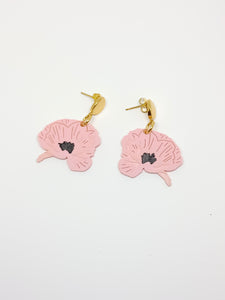 Pendientes Amapolas rosas