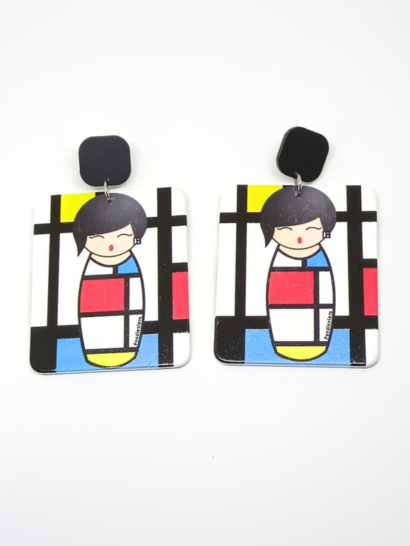 Kokeshi Mondrian Earrings