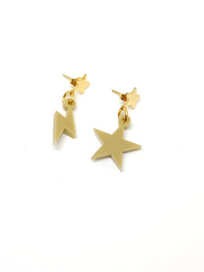 Lightning and star earrings
