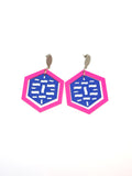 Art deco two-tone hexagon earrings