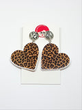 Leopard and zebra hearts earrings