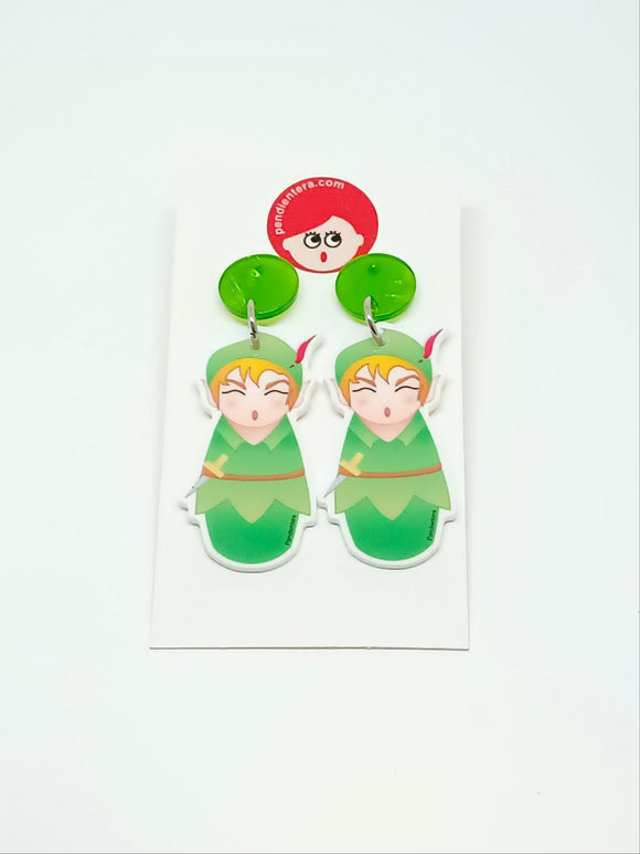 Kokeshi Peter Pan Earrings