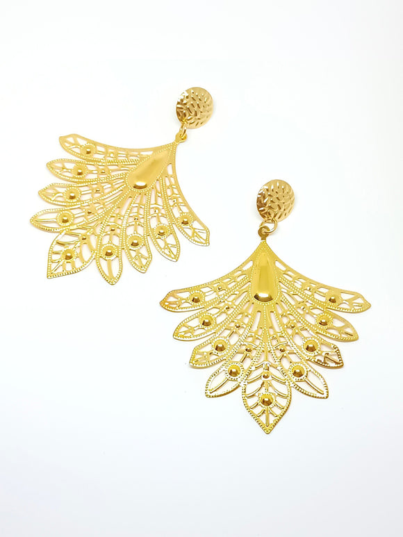 Golden Art Nouveau earrings