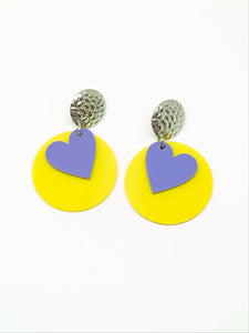 Circles and hearts earrings