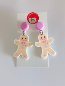 Pendientes Galletas de hombrecillos de jengibre kawaii