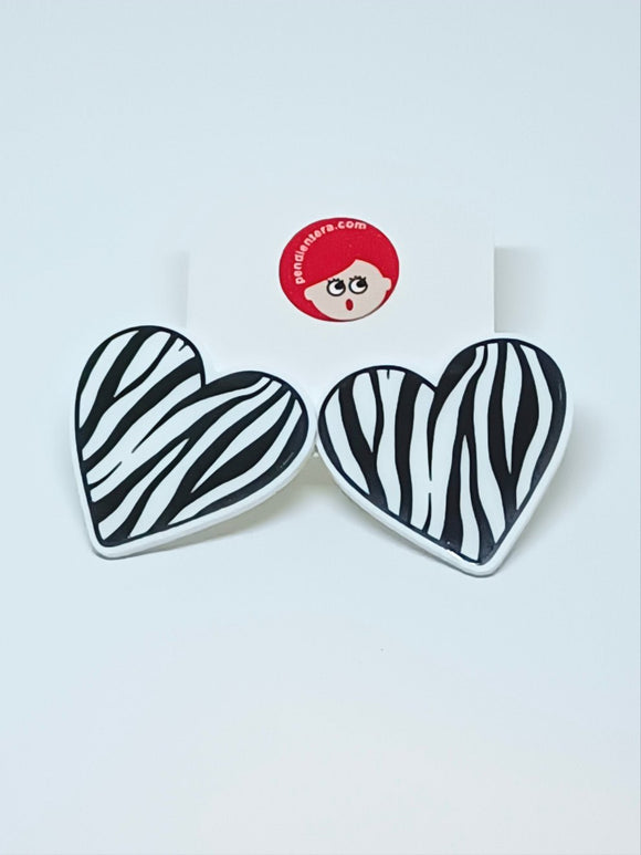 Zebra Hearts Earrings